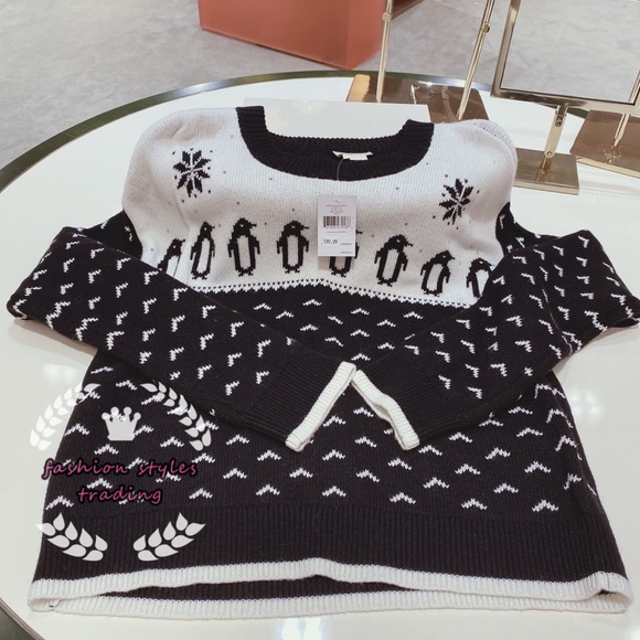 Kate Spade Scallop Intarsia Sweater Xl 